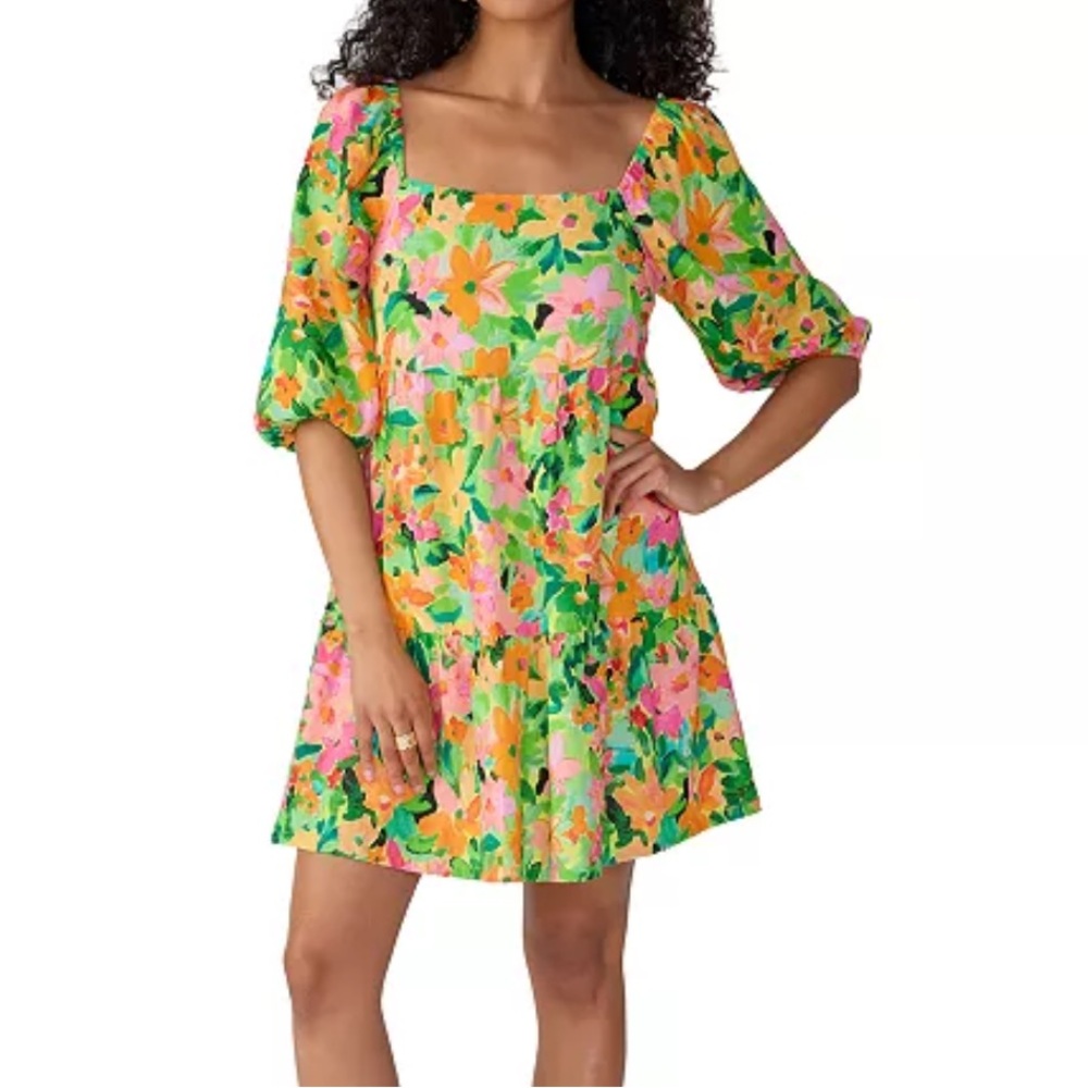 Sanctuary Weekender Tiered Square-Neck Dress